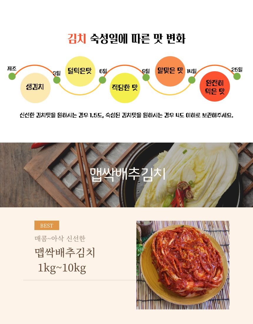 맛있는 경상도식 매운 배추김치 국산 배추 주문 시 생산 수제 김치(포기) 상세 이미지 3