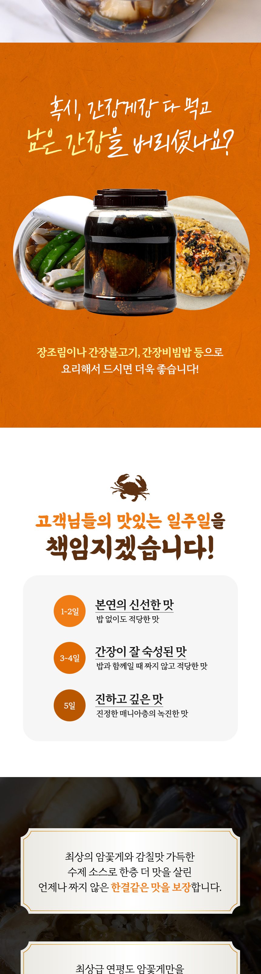 국내산 연평도 암꽃게 알배기 간장게장 당일제조 3kg 4미 상세 이미지 6